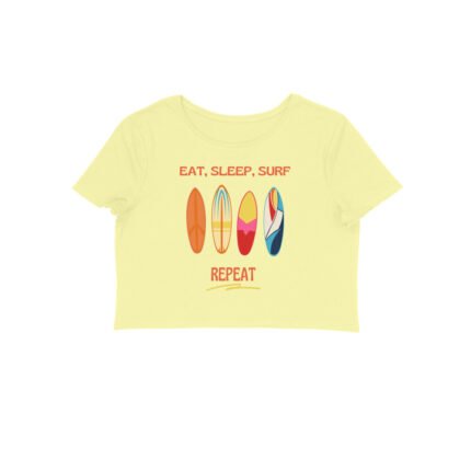Women's : Eat Sleep Surf Repeat Crop Top - Image 3