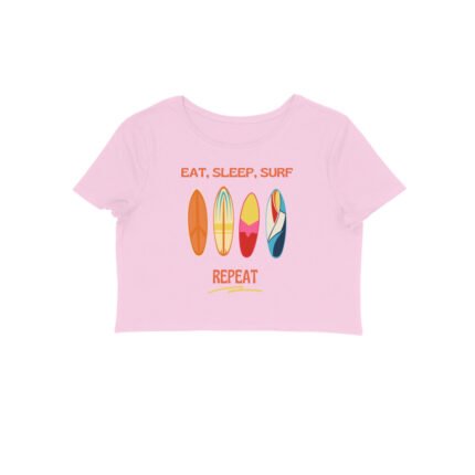 Women's : Eat Sleep Surf Repeat Crop Top - Image 9