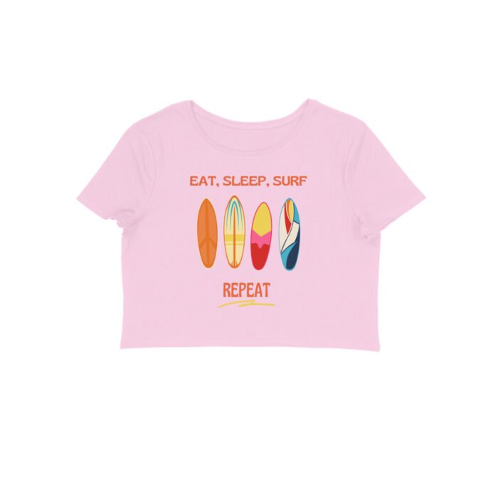 Women's : Eat Sleep Surf Repeat Crop Top - Image 9