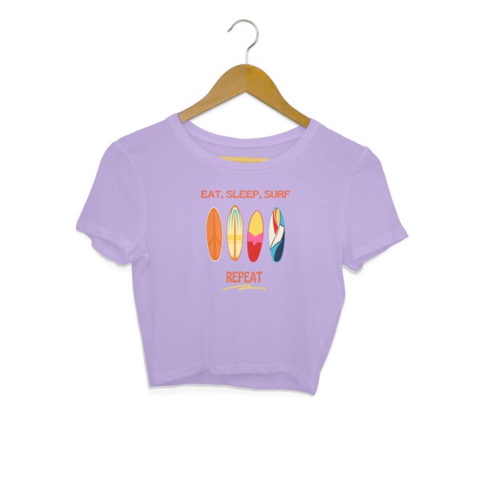 Women's : Eat Sleep Surf Repeat Crop Top - Image 7