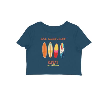 Women's : Eat Sleep Surf Repeat Crop Top - Image 13
