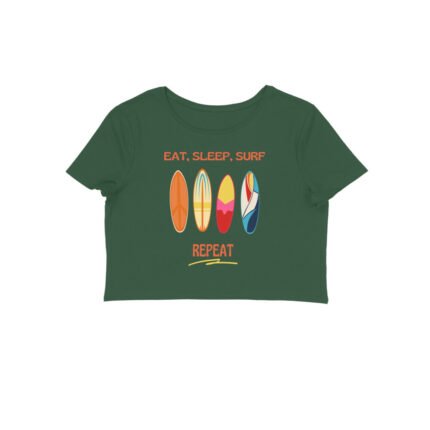 Women's : Eat Sleep Surf Repeat Crop Top - Image 15