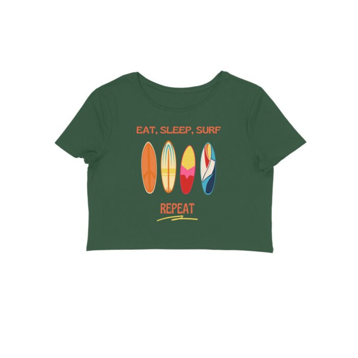 Women's : Eat Sleep Surf Repeat Crop Top - Image 15