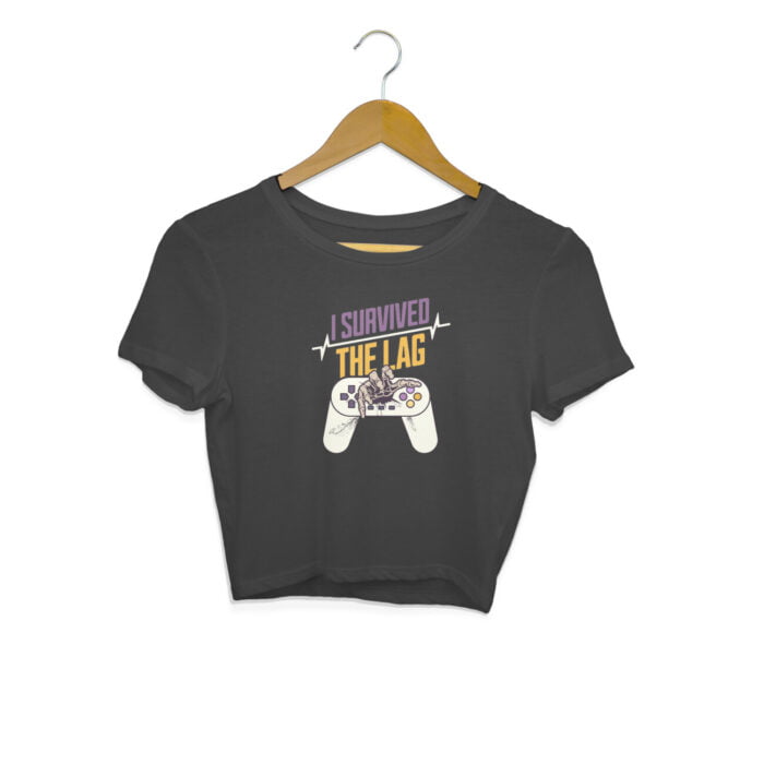 Women's : Survived The Lag Crop Top - Image 1