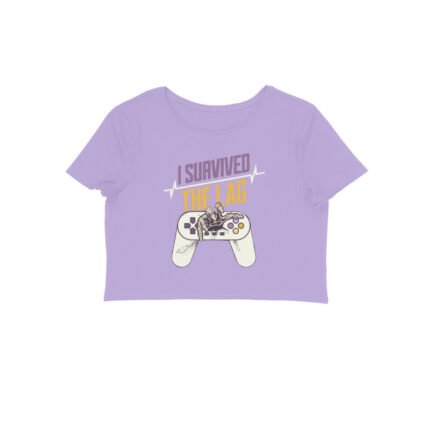 Women's : Survived The Lag Crop Top - Image 3