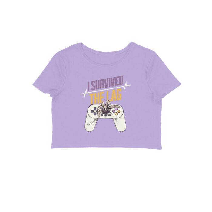 Women's : Survived The Lag Crop Top - Image 3