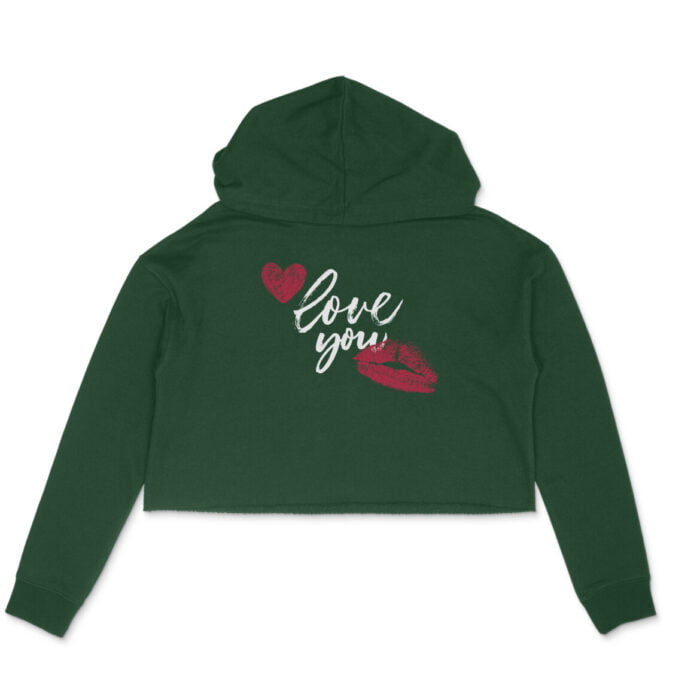 Women's : Love you Crop Hoodie - Image 5