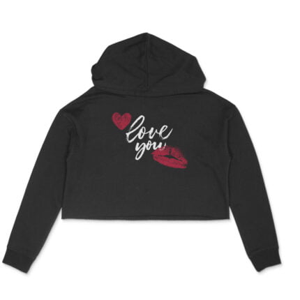Women's : Love you Crop Hoodie - Image 7