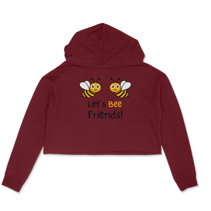 Women's : Let's Bee Friends Crop Hoodie - Image 5