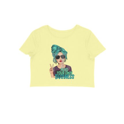 Women's : Mind Your Own Business Crop Top - Image 3