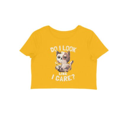 Women's : Don't Care Crop Top - Image 3