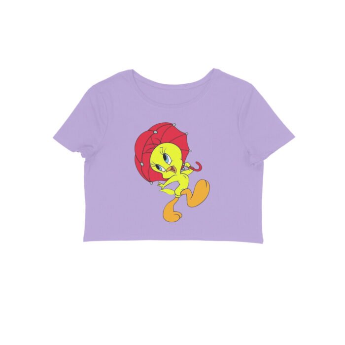 Women's : Tweety with Umbrella Crop Top - Image 5