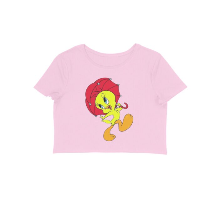 Women's : Tweety with Umbrella Crop Top - Image 7