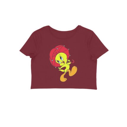Women's : Tweety with Umbrella Crop Top - Image 9