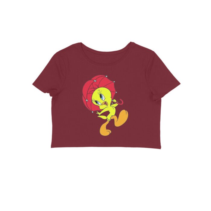Women's : Tweety with Umbrella Crop Top - Image 9