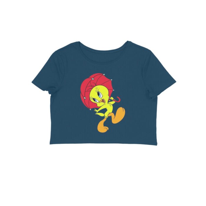 Women's : Tweety with Umbrella Crop Top - Image 11