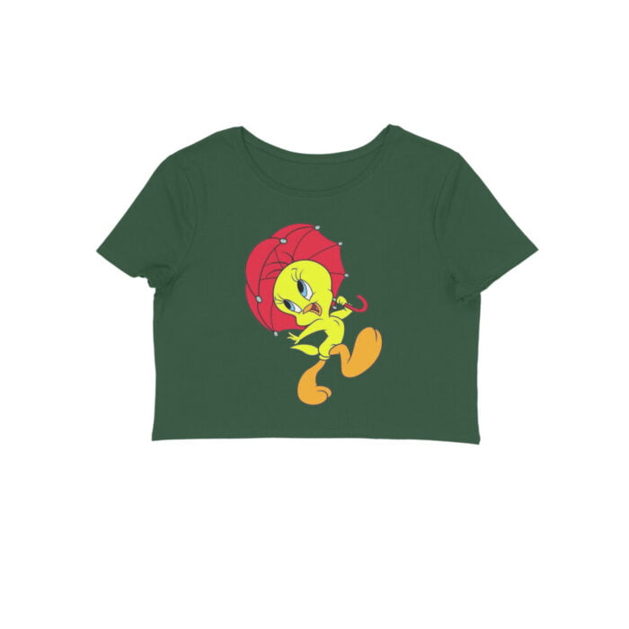 Women's : Tweety with Umbrella Crop Top - Image 13