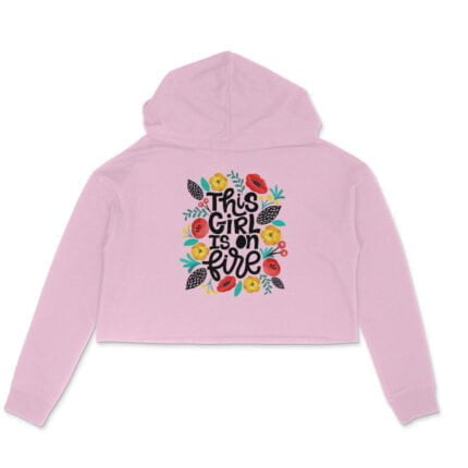 Women's : Girl On Fire Crop Hoodie