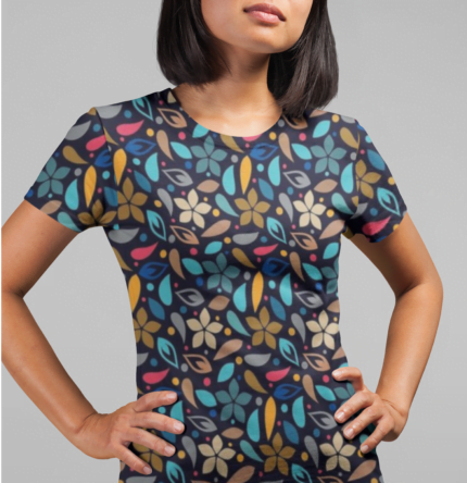 Floral Fusion: All Over Print Women's Tee