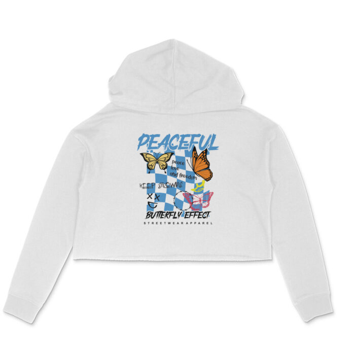 Women’s : Peaceful Crop Hoodie - Image 4