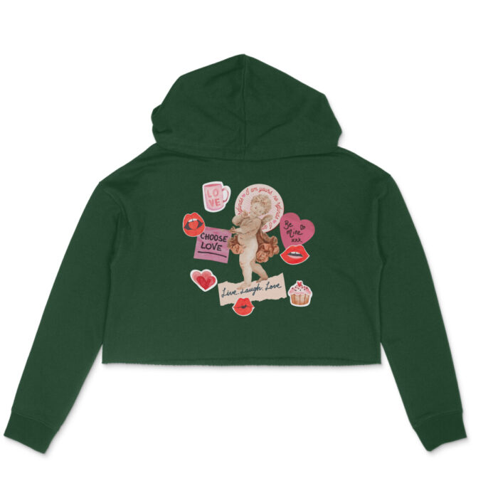 Women’s :  Love Crop Hoodie - Image 2
