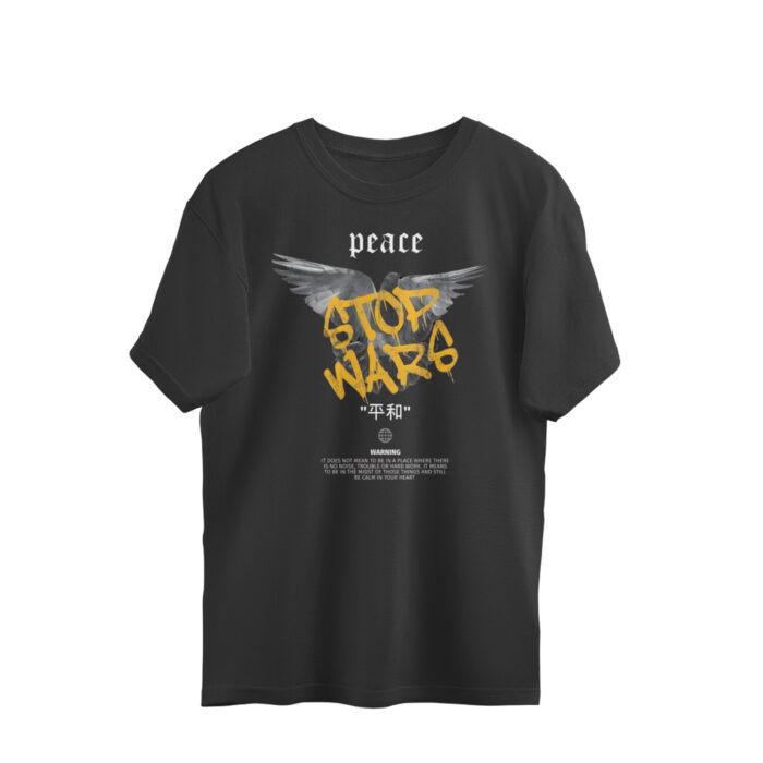 Men's : Stop Wars Oversized Tees - Image 1