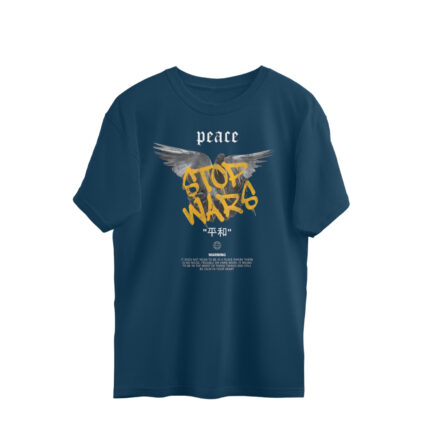 Men's : Stop Wars Oversized Tees - Image 2