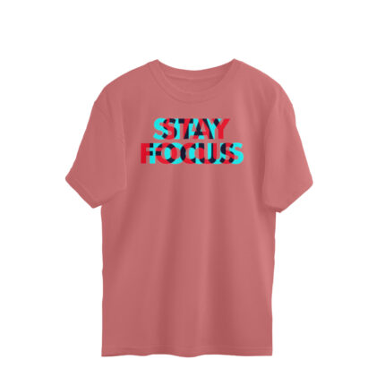 Men's : Stay Focus Oversized Tees - Image 2