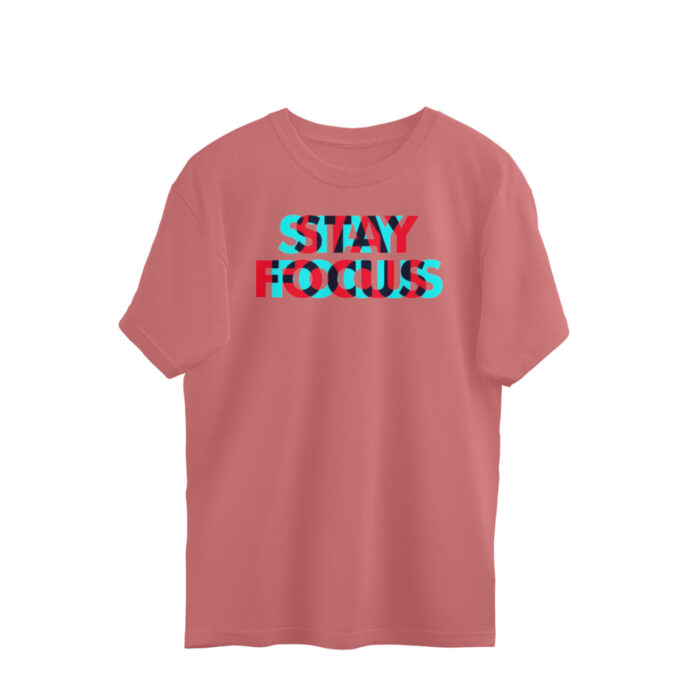 Men's : Stay Focus Oversized Tees - Image 2
