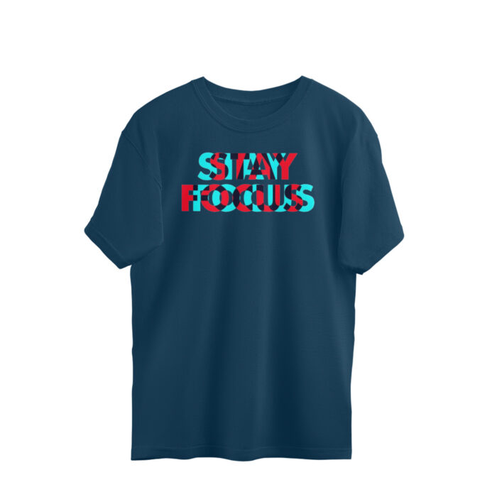 Men's : Stay Focus Oversized Tees - Image 4