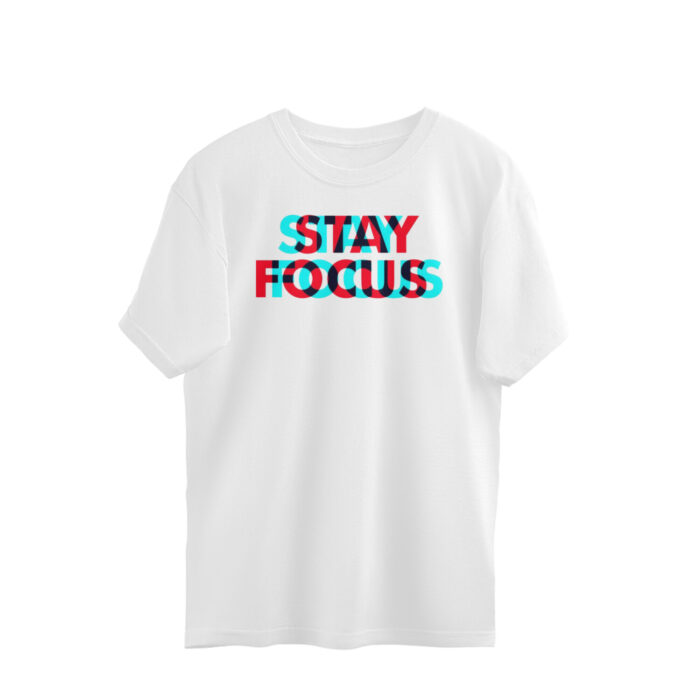 Men's : Stay Focus Oversized Tees - Image 5