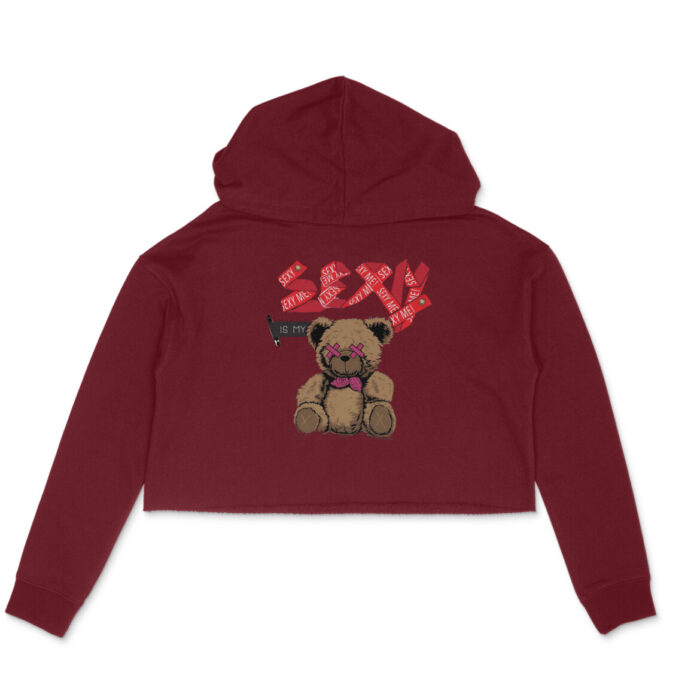 Women's : Sexy Teddy Crop Hoodies - Image 2